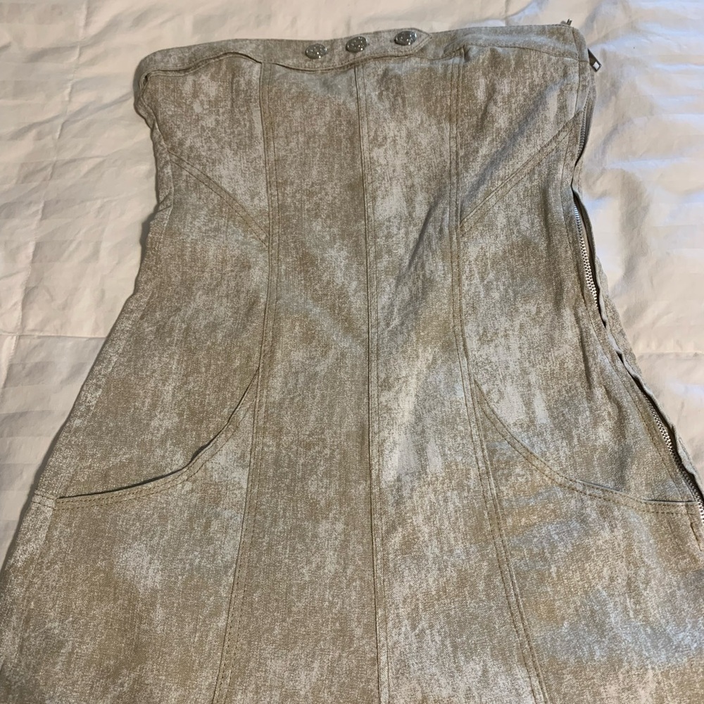 Zara wide leg sleeveless Jumpsuit. Fabric has an acid washed appearance-XS taupe